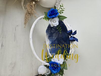 Декорирана кошница в синьо