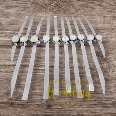 Бутониера с лавандула и божур (2)