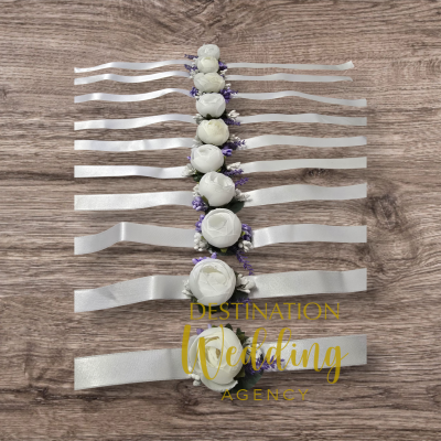 Бутониера с лавандула и божур (2)